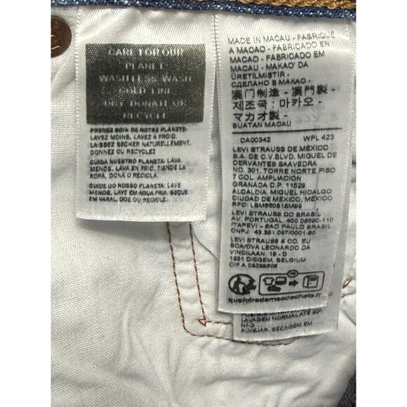 Levi's 150th Anniversary 501 Destroyed Holes Button Fly Blue Jeans 24 X 30 - Picture 4 of 6